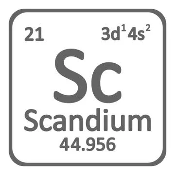 Periodic table element scandium icon. Stock Illustration