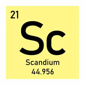 Periodic table element Scandium Stock Illustration