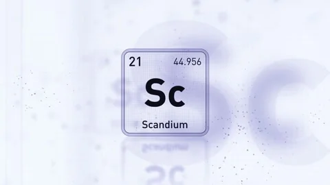 Periodic Table Element Scandium Sc Animation. Futuristic Minimal Design. Video stock 333459178