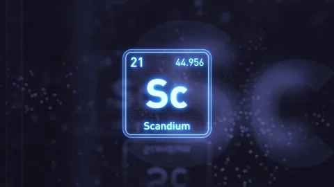 Periodic Table Element Scandium Sc Animation. Futuristic Minimal Design. Видео 333459691