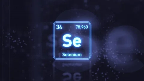 Periodic Table Element Selenium Se Animation. Futuristic Minimal Design. Видео 335660032