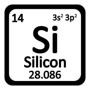 Periodic table element silicon icon. Stock Illustration