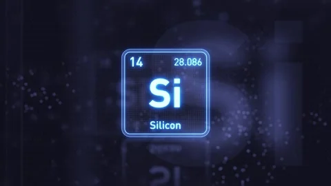 Periodic Table Element Silicon Si Animation. Futuristic Minimal Design. Video stock 335660037