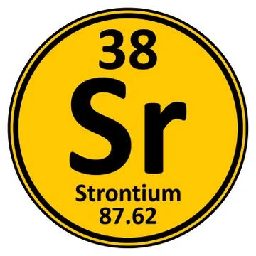 Periodic table element strontium icon. Stock Illustration