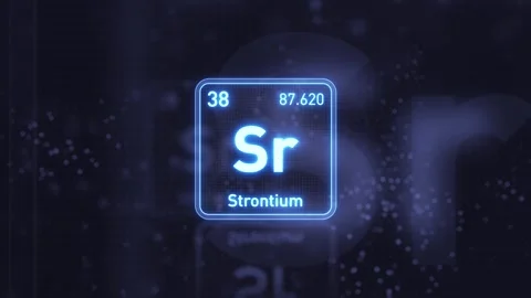 Periodic Table Element Strontium Sr Animation. Futuristic Minimal Design. Видео 333459698