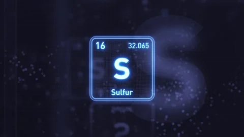 Periodic Table Element Sulfur S Animation. Futuristic Minimal Design. 스톡 동영상 335660023