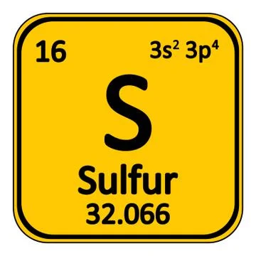 Periodic table element surfur icon. Stock Illustration