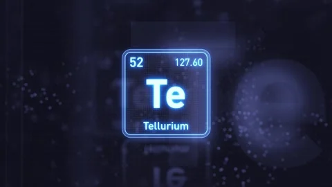 Periodic Table Element Tellurium Te Animation. Futuristic Minimal Design. 스톡 동영상 335660038