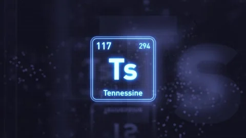 Periodic Table Element Tennessine Ts Animation. Futuristic Minimal Design. 스톡 동영상 335660047