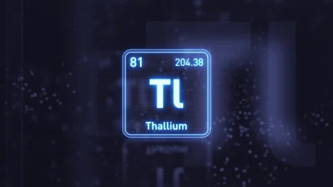 Periodic Table Element Thallium Tl Animation. Futuristic Minimal Design. 스톡 동영상 335660044
