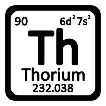 Periodic table element thorium icon. Illustrazione stock