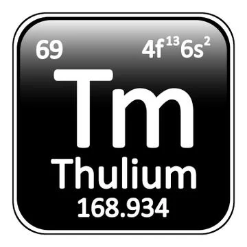 Periodic table element thulium icon. Stock Illustration