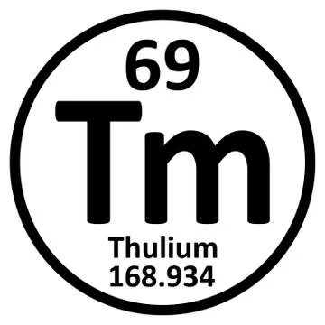 Periodic table element thulium icon. Stock Illustration