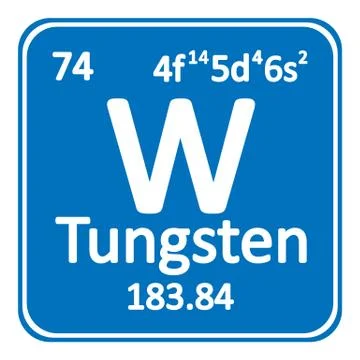 Periodic table element tungsten icon. Stock Illustration
