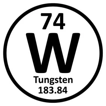 Periodic table element tungsten icon. Stock Illustration