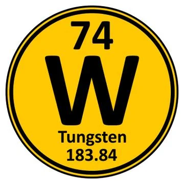 Periodic table element tungsten icon. Stock Illustration