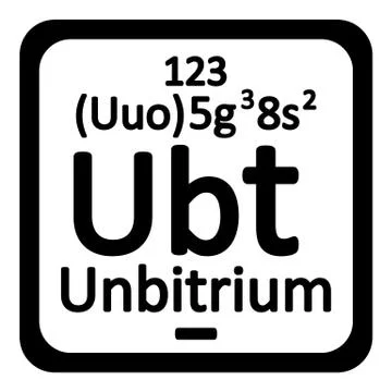 Periodic table element unbitrium icon. Stock Illustration