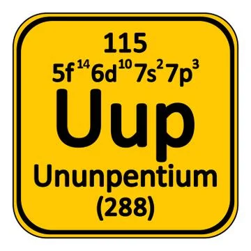 Periodic table element ununpentium icon. Illustrazione stock