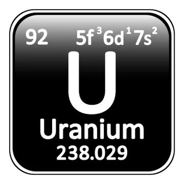 Periodic table element uranium icon. Stock Illustration