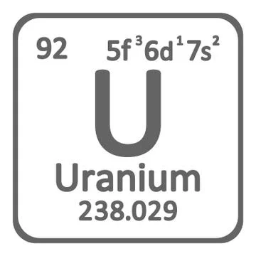 Periodic table element uranium icon. Stock Illustration