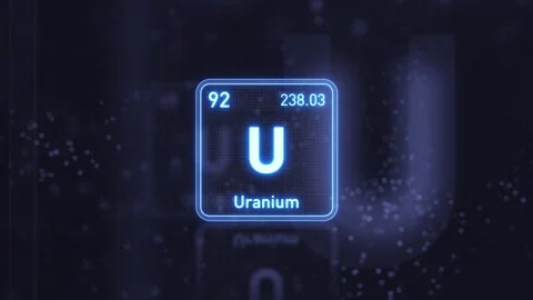 Periodic Table Element Uranium U Animation. Modern and Minimal Design. Stock Footage 340460382