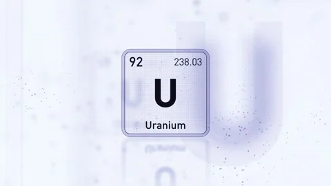 Periodic Table Element Uranium U Animation. Modern and Minimal Design. Stock Footage 340460419