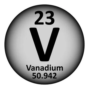 Periodic table element vanadium icon. 스톡 일러스트