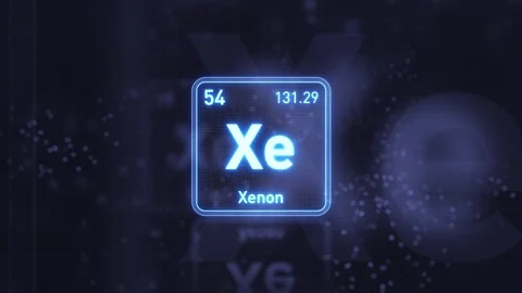 Periodic Table Element Xenon Xe Animation. Modern and Minimal Design. Vidéo 340225837