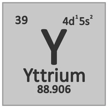 Periodic table element yttrium icon. Stock Illustration
