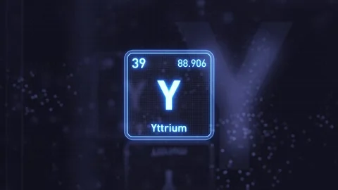 Periodic Table Element Yttrium Y Animation. Futuristic Minimal Design. Видео 333459722