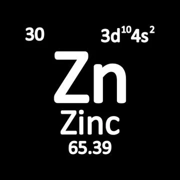 Periodic table element zinc icon. Stock Illustration