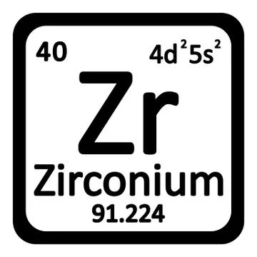 Periodic table element zirconium icon. Stock Illustration