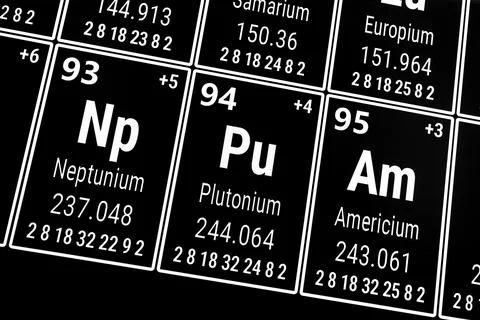 Periodic table of the elements: Americium, Neptunium, Plutonium イラスト素材
