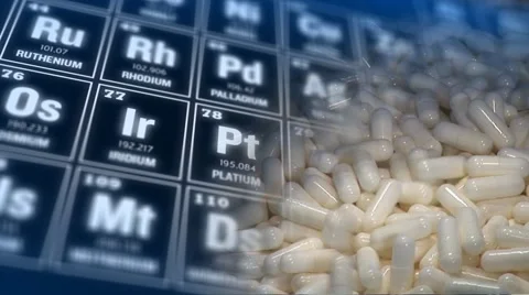 Periodic table of elements and laboratory tools. Science concept. Stock Footage 62257446