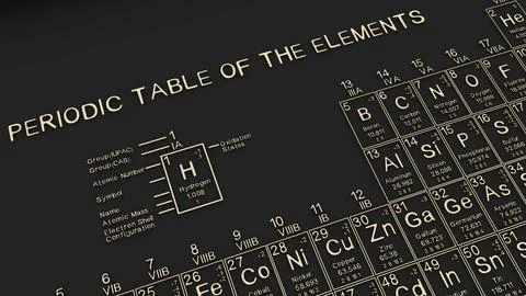 Periodic table of the elements on black blackground,history of chemical ele.. イラスト素材