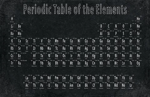 Periodic Table of Elements on Black 스톡 일러스트