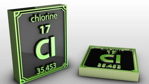 Periodic Table Of Elements - chlorine - Cl Stock Footage 155859560