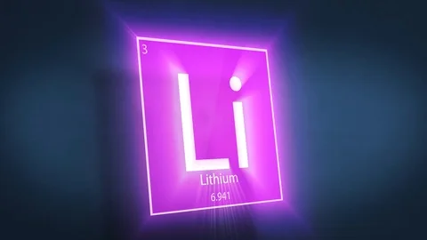 Periodic Table of Elements Cinematic Animated Series - Element Lithium hovering  Stock Footage 118324351