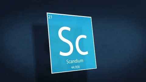 Periodic Table of Elements Cinematic Animated Series - Element Scandium hovering Stock Footage 118324933