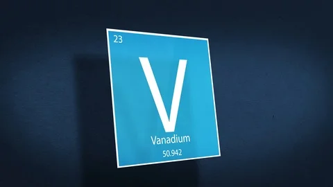 Periodic Table of Elements Cinematic Animated Series - Element Vanadium hovering Stock Footage 118547307