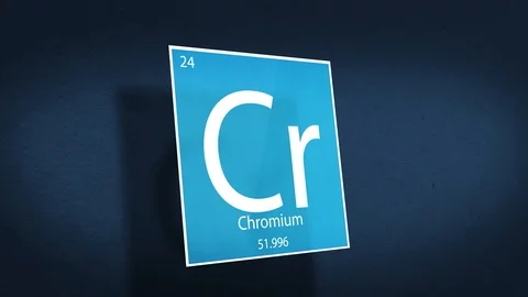 Periodic Table of Elements Cinematic Animated Series - Element Chronium hovering Stock Footage 118547416