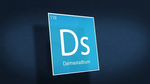 Periodic Table of Elements Cinematic Animated Series - Element Darmastadtium hov Stock Footage 119043325
