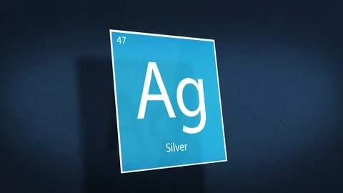 Periodic Table of Elements Cinematic Animated Series - Element Silver hovering i Stock Footage 119043366