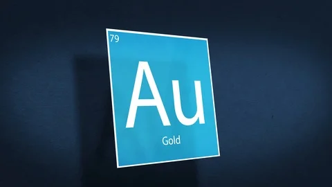 Periodic Table of Elements Cinematic Animated Series - Element Gold hovering in  Stock Footage 119043434