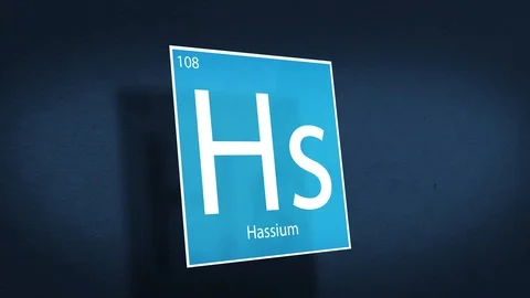 Periodic Table of Elements Cinematic Animated Series - Element Hassium hovering  Stock Footage 119043544