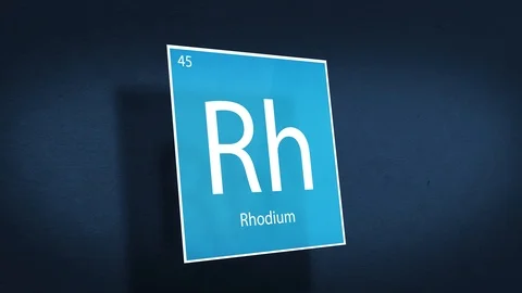 Periodic Table of Elements Cinematic Animated Series - Element Rhodium hovering  Stock Footage 119043611
