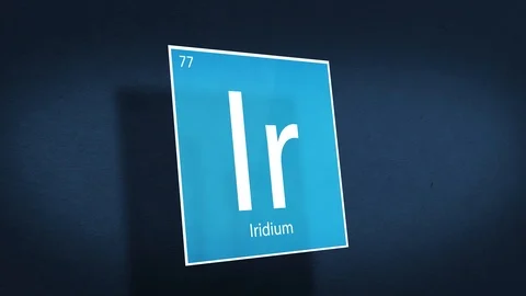 Periodic Table of Elements Cinematic Animated Series - Element Iridium hovering  Stock Footage 119043613