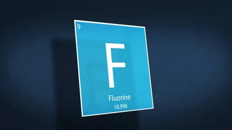 Periodic Table of Elements Cinematic Animated Series - Element Fluorine hovering Stock Footage 120097339