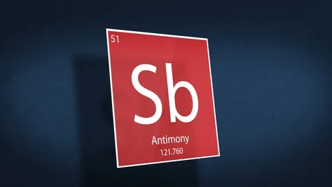 Periodic Table of Elements Cinematic Animated Series - Element Antimony hovering Stock Footage 120097500