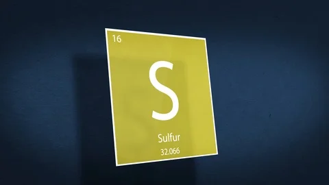 Periodic Table of Elements Cinematic Animated Series - Element Sulfur hovering i Stock Footage 120097580